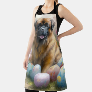 Delantal Perro Mastín Tibetano con Fiesta de Huevos de Pasc