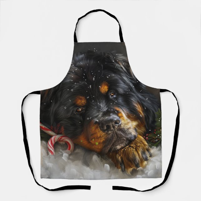 Delantal Perro Mastín Tibetano Navidad Festiva  (Anverso)