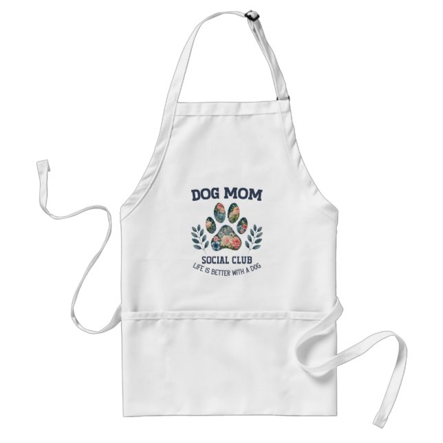 Delantal Perro Mom Paw Floral (Frente)