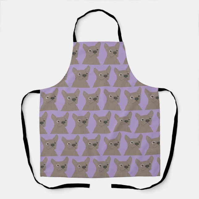 Delantal Perro Morado Pálido (Anverso)