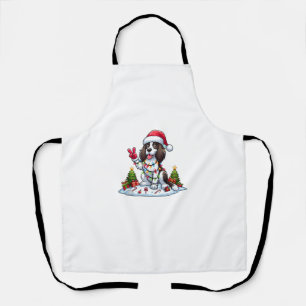 Delantal Perro Navidad español de la Mano de la Paz Springe