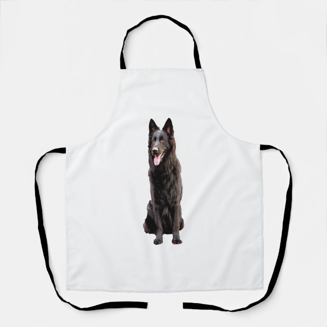 Delantal Perro negro pastor alemán (Anverso)