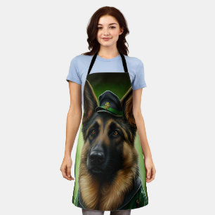 Delantal Perro pastor alemán vestido con el vestido del Día