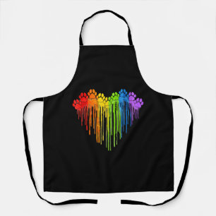 Delantal Perro Paws Arcoiris Corazón Perro Lover Orgullo Ga
