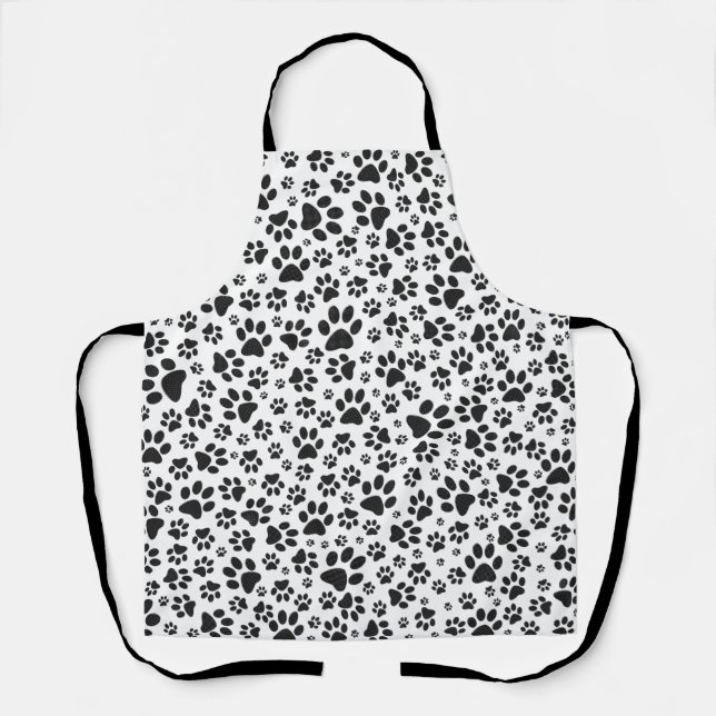 Delantal Perro Paws Black and White Polka Dot (Anverso)