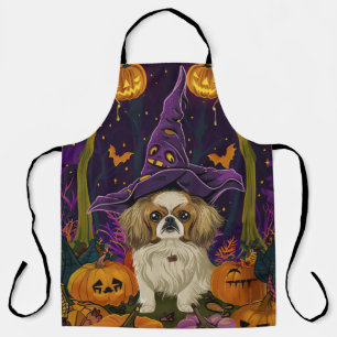 Delantal Perro Pekingese Espeluznante Bruja de Halloween y