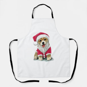 Delantal Perro picante con traje de Santa Claus