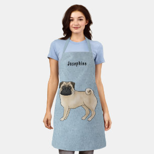 Delantal Perro Pug cervatillo Lindo perro de dibujos animad
