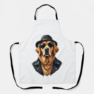 Delantal Perro Retriever Dorado Genial Vintage con Gafas de