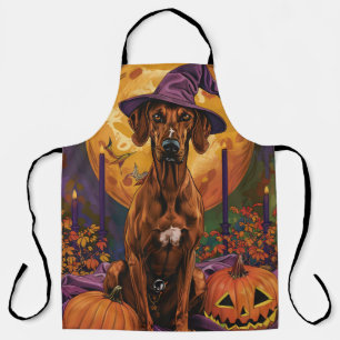 Delantal Perro Ridgeback Rodesiano de Halloween Bruja Calab