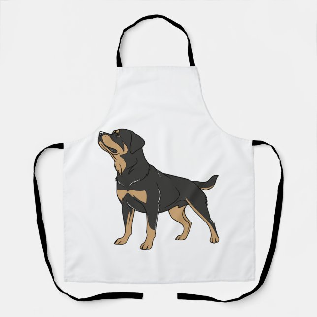 Delantal Perro Rottweiler, Perro Rottweiler de pie (Anverso)