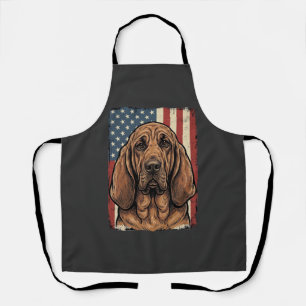 Delantal Perro Sabueso Patriótico Arte de la Bandera Americ