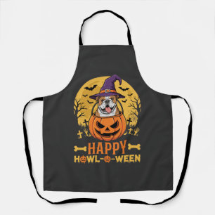 Delantal Perro salchicha divertido Halloween feliz Howl-O-W