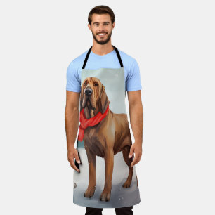 Delantal Perro sangriento en Navidades de nieve
