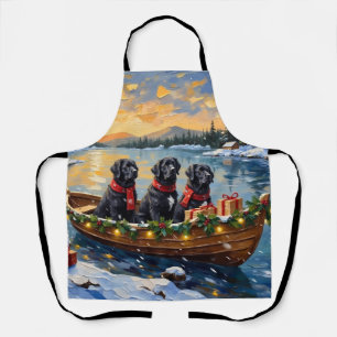 Delantal Perro Terranova Navidad Barco Fiesta