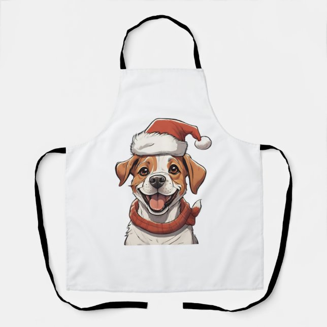 Delantal Perro títere con Navidad Gorra Classic T-Shi (Anverso)
