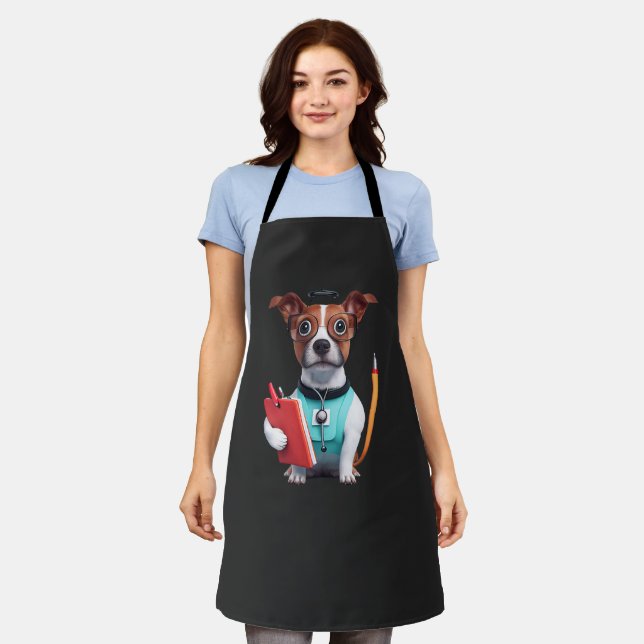 Delantal Perro trabajando como enfermera, perro llevando un (Gastado)