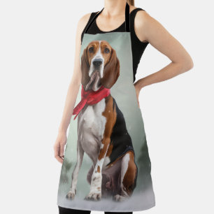 Delantal Perro Treeing Walker Coonhound en Navidad con niev