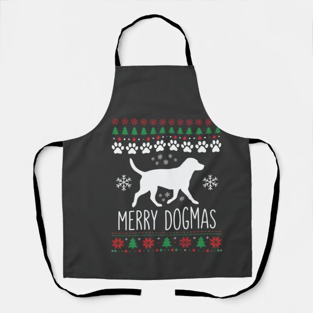 Delantal Perro Vector de Navidad de Dogmas Alegres (Anverso)