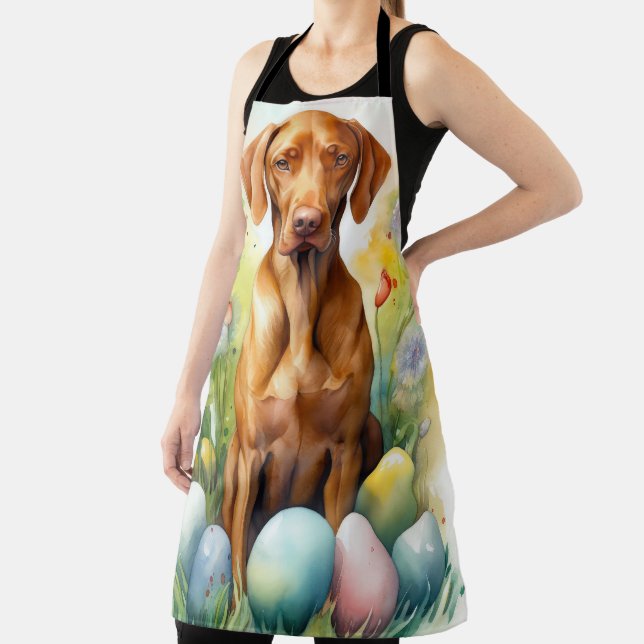 Delantal Perro Vizsla con huevos de Pascua Fiesta  (in situ)