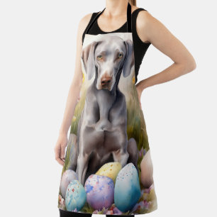 Delantal Perro Weimaraner con Fiesta de Huevos de Pascua