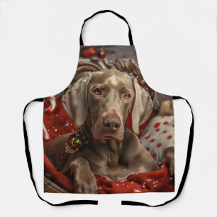 Delantal Perro Weimaraner Navidad Festiva