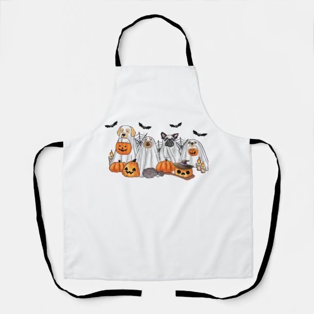 Delantal Perros con disfraces fantasma - Camiseta clásica d (Anverso)