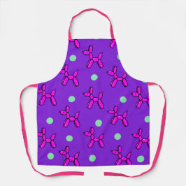 Delantal Perros de globo morado y rosa Apron