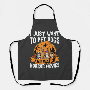 Delantal Perros divertidos de Halloween Vectores de películ