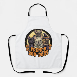 Delantal Perros franceses Boo Halloween diseño de Bulldog f
