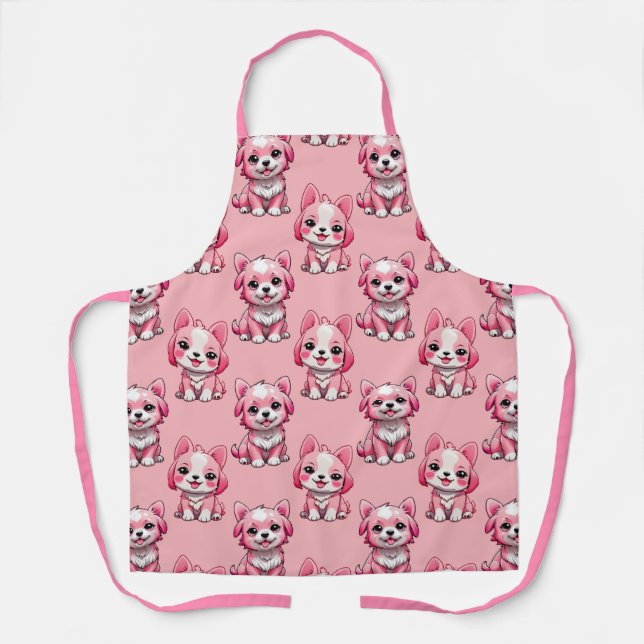 Delantal Perros rosados lindos (Anverso)