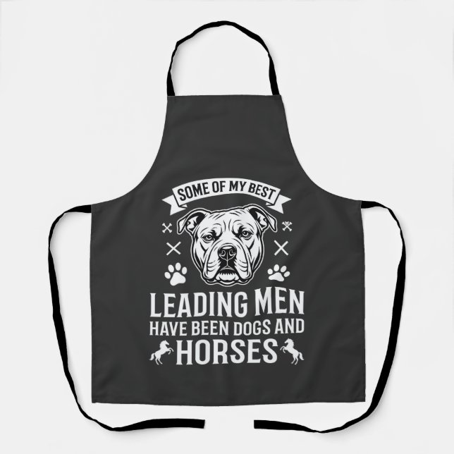 Delantal Perros y caballos liderando hombres (Anverso)