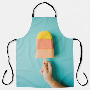 Delantal Persona con helado amarillo y marrón