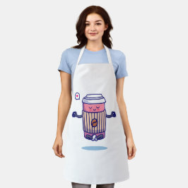 Delantal Personaje de café Personalizado gracioso