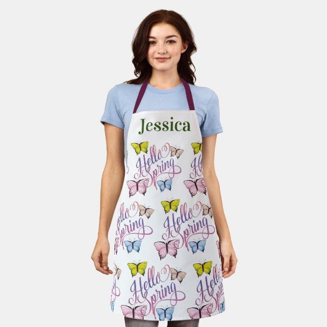 Delantal Personalice Hello The Spring Flower Apron (Gastado)