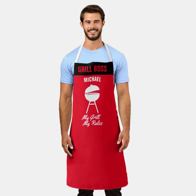 Delantal Personalice mi parrilla mis reglas Gracioso Chef d (Gastado)