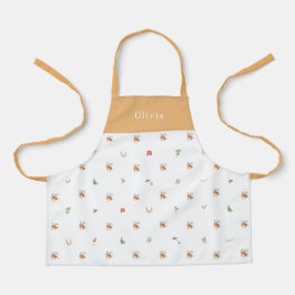 Delantal Personalised Autumnal Botanical Fall Pattern Apron