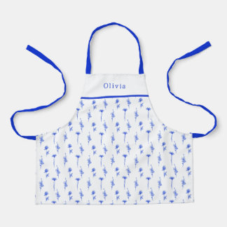 Delantal Personalised Blue Floral Pattern Apron.