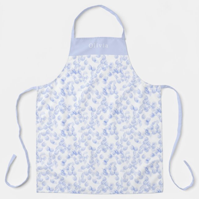 Delantal Personalised Blue Paint Strokes Pattern Apron (Anverso)