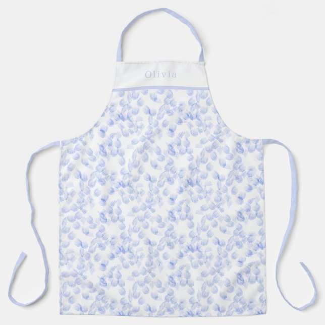 Delantal Personalised Blue Paint Strokes Pattern Apron (Anverso)