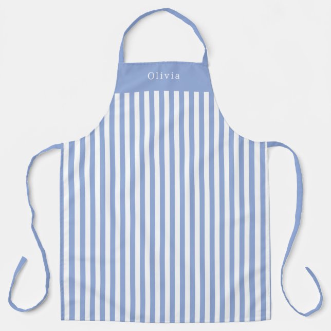 Delantal Personalised Blue Stripe Pattern Apron (Anverso)