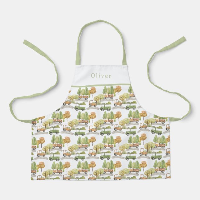 Delantal Personalised Cars Pattern Apron. (Anverso)
