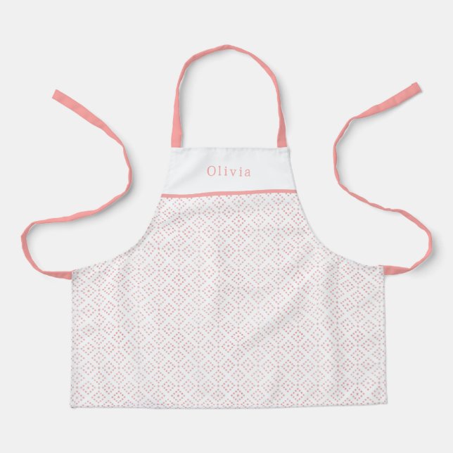 Delantal Personalised Pink Dot Shapes Apron. (Anverso)