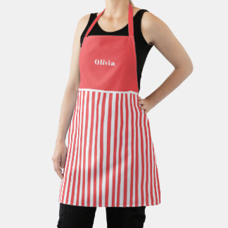 Delantal Personalised Red Stripe Pattern Apron.