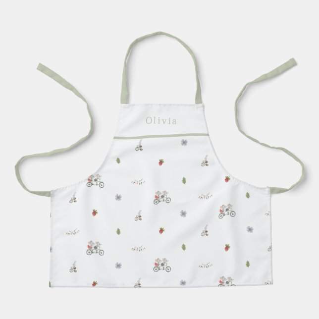 Delantal Personalised Spring Mice On A Bike Pattern Apron (Anverso)