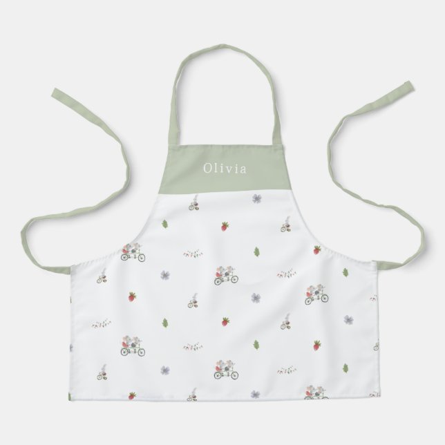 Delantal Personalised Spring Mice On A Bike Pattern Apron (Anverso)