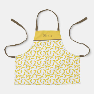 Delantal Personalised Yellow Banana Pattern Apron.