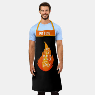 Delantal Personaliza a Pit Boss Divertido es BBQ Time Grill