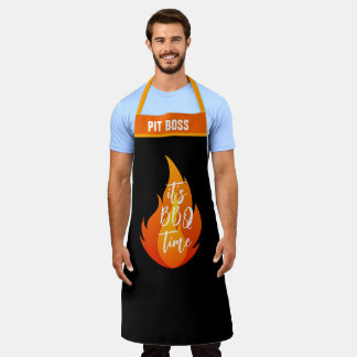 Delantal Personaliza a Pit Boss Divertido es BBQ Time Grill