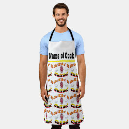 Delantal Personaliza Con Nombre Backyard Grillin' N Chillin